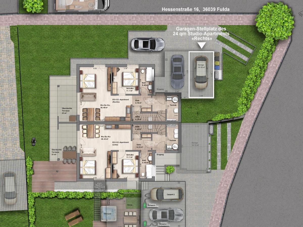 -Neubau- 24 Qm Studio-Apartment Фулда Екстериор снимка